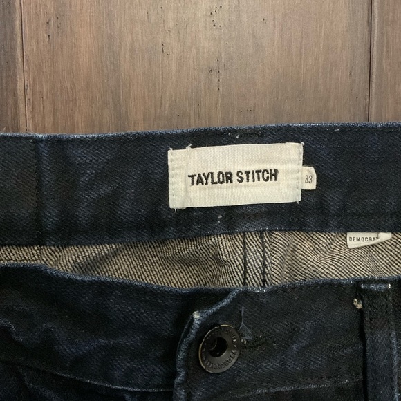Taylor Stitch Mens Democratic Blue Dark Wash Denim Jeans - Picture 4 of 14